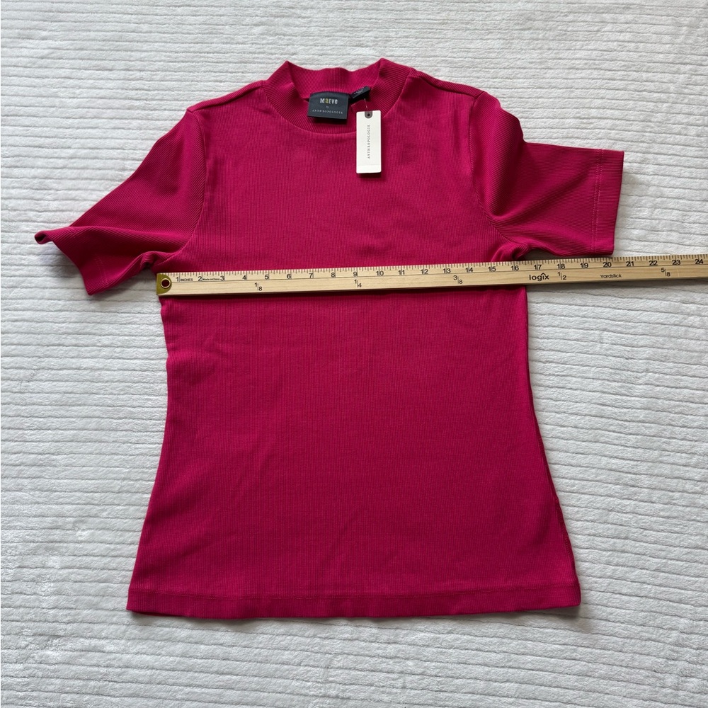 Anthropologie Fuchsia Short Sleeve Tee - Picture 2 of 8
